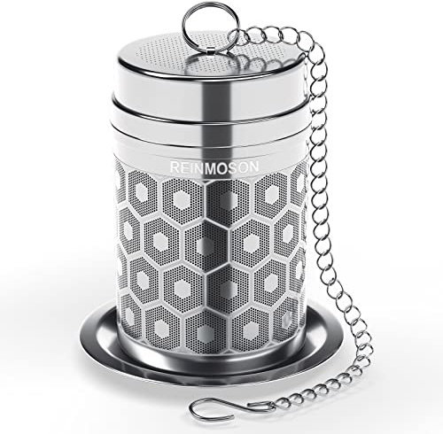 Reinmoson 304 Stainless Steel Tea Strainer for Loose Tea, Extra Fine Mesh Tea Infuser 1.5” x 2.2” Tea Diffusers for Loose Tea Black Tea, Rooibos, etc