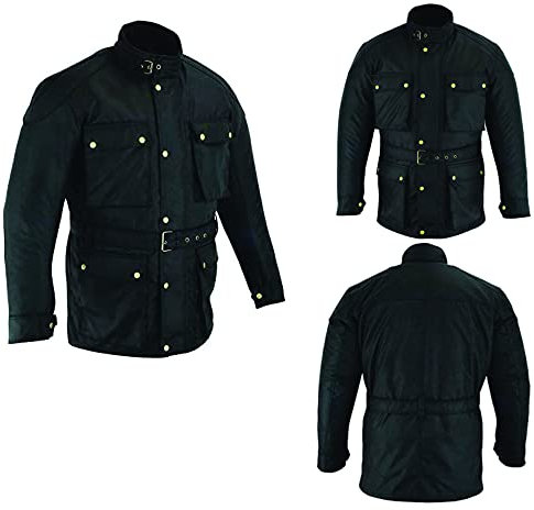 Chaqueta de motocicleta para hombre, impermeable, con armadura CE (as8, alfa, talla única, regular, grande), Negro, Taille unique