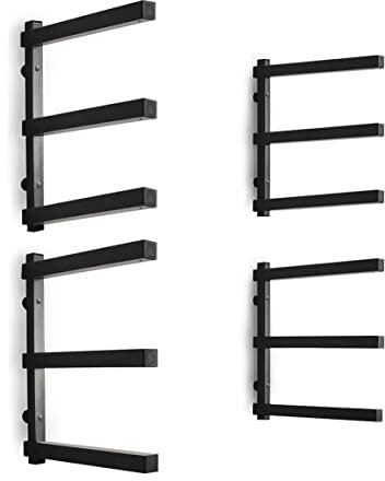 CLEAR STYLE Lumber Storage Rack and Wood Organizer Heavy Duty Metal Rack with 3-Level Wall Mount Levels up to 360LBS Perfect for Garage Storage 2 Pack