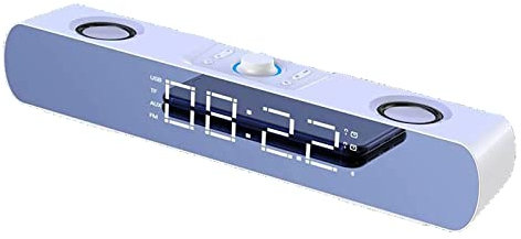 NGARY Barra De Sonido De TV, Sistema De Audio De Cine En Casa con Pantalla De Reloj LED, Sonido Envolvente Estéreo De Pared Echo, Recordatorio De Reloj De Alarma Dual, para Cine En Casa