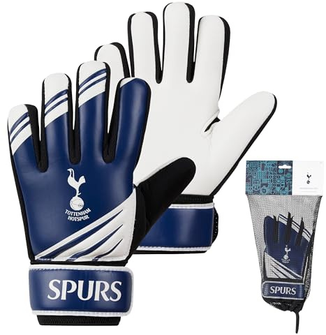 Tottenham Hotspur F.C. Guanti da Portiere per Bambini e Ragazzi, Guanti da Calcio Taglia 5 e 7 con Palmo in Lattice Antiscivolo (Taglia 5)