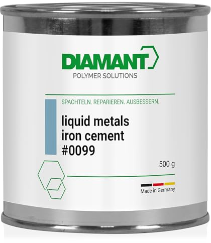 DIAMANT Polymer Iron Cement Kit caldaia refrattario fino a 1600 °C Adesivo resistente al calore 0,5 kg