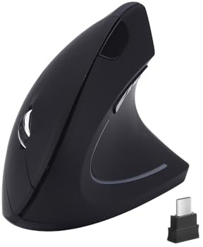 Fonicer Souris sans Fil Verticale de Type C，Souris sans Fil USB C 2.4G Ergonomique pour MacBook, Ordinateurs, Ordinateurs Portables et Tous Les appareils de Type C (Black)