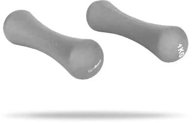 GymBeam Neopren-Hanteln - Fitness-Tool für Zuhause, rutschfestes Material, ideal für Cardio & HIIT, Gym-Training, bequemer & sicherer Griff, Ganzkörper-Krafttraining (Grau, 2 x 1 kg)