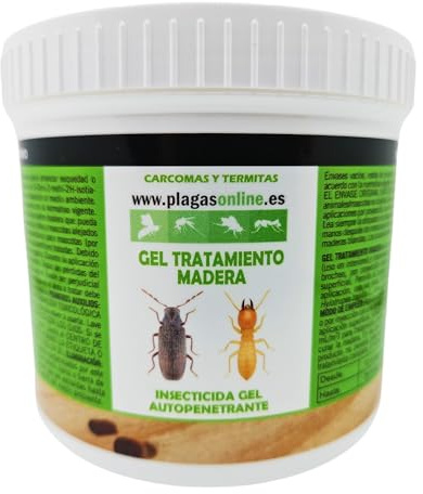 Anti Carcoma y Termitas Madera 400ml – Tratamiento Mata Carcoma Profesional | Eliminar Carcoma en Muebles | Insecticida en Gel: Autopenetrante Curativo y Preventivo