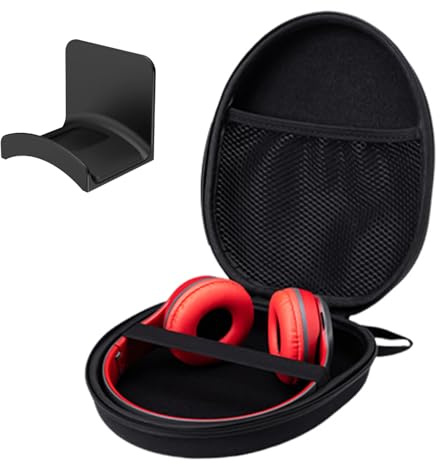 NXPWRC 1 Piece Headphone Storage Box And 1 Piece Wall-Mounted Headphone Holder, Portable Headphone Bag, Anti-Fall Headphone Bag, Headphone Protective Case, Headphone Accessories
