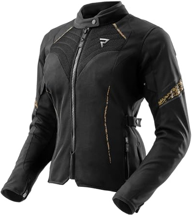 REBELHORN Jax Lady Giacca da Moto Donna | Tessile | Protezioni per Gomiti, Spalle e Schiena Livello 2 | Membrana Humax Rimovibile | Grandi Pannelli di Ventilazione a Rete