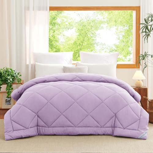 WAVVE Edredón Relleno Nórdico 220x240 cm para Cama 135/150 / 160, Edredón de Fibra 300gr/m², Ligero, Suave, Transpirable (240x220 cm, Violeta)