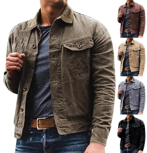 Short Denim Jacket Mens Mens Retro Mod 60S 70S Military Shirt-Jacket Overshirt Denim Vintage Style Trucker Coat Western Classic Style Coat Stylish Cowboy Coats Lightweight Jeans Outerwear