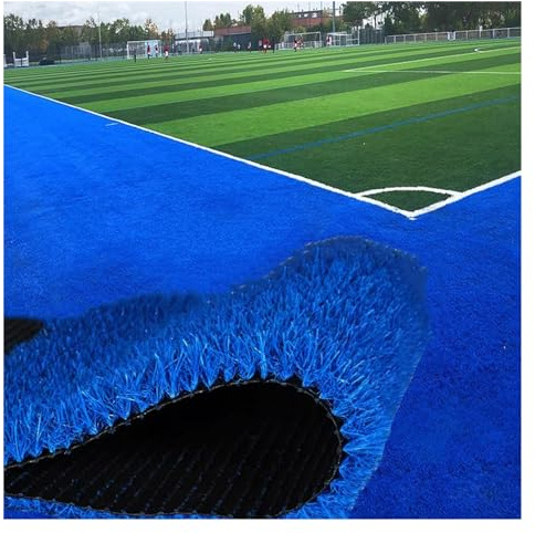 Tappeto erboso artificiale da esterno con fori di drenaggio, 99,8 x 190 cm, tappeto erboso blu da giardino per cortile, patio, resistente alle intemperie, 3 cm di altezza del pelo.