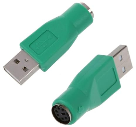 PS/2-adapter PS/2 hane till USB hona portadapter USB-omvandlare för gammal tangentbordsmus 2 st