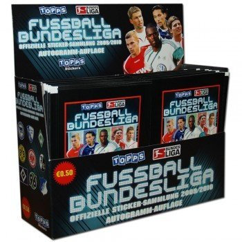 Topps Bundesliga 2009/10 Sticker Display mit 100 Sticker Pack