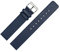 MARBURGER Uhrenarmband 14mm Leder Blau Silber Glatt - Montage Set 7621451000120