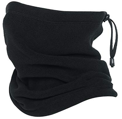 Oscenny Snoods for Men Adjustable Drawstring Stretch Anti-Static Thick Fleece Washable Neck Gaiter for Chilly Cold Weather for Men Women Ski Cycling Motorcycle Running Bike(Black)