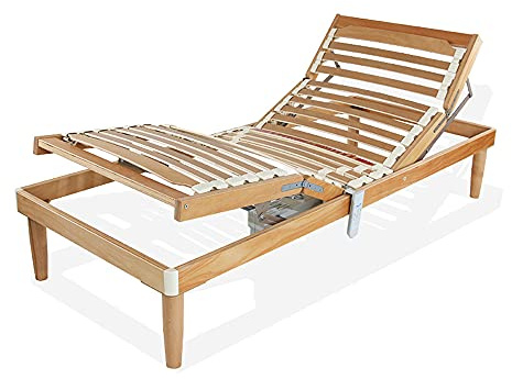 Somnus SANA Rete a Doghe in Legno di Faggio Motorizzata Una Piazza e Mezza per Letto 120x190 H32 cm Elettrica