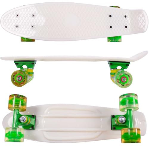 MAXOfit Mini Skateboard Retro Cruiser 55 cm (22 Zoll) in tollen Farben für Anfänger und Fortgeschrittene (Alaska)