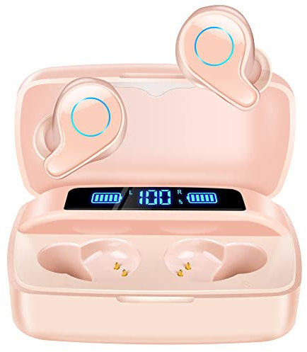 Esiposs Auriculares Inalámbricos Bluetooth 5.0, 156H de Reproducción In-Ear Estéreo Con Micrófono, IPX7 Impermeable, Estuche de Carga USB-C para iPhone Samsung Android