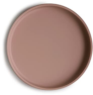 Mushie Classic Silicone Non-Slip Suction Plate for Babies & Toddlers | Food Grade Silicone | Dishwasher & Microwave Safe (Cloudy Mauve)