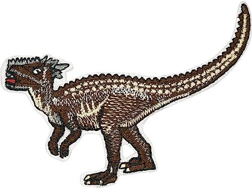 Toppa ricamata da applicare con ferro da stiro o cucitura - Dracorex per bambini - Patch con immagine di dracorex da stirare | Ricami dinosauri per abbigliamento - Fregio da cucire | 100x60mm