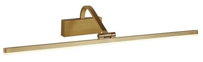 Licht-Erlebnisse LED Bilderlampe Metall B: 70 cm groß in Messing matt 3000 K 963 lm verstellbar Jugendstil Bilderleuchte Wohnzimmer Flur