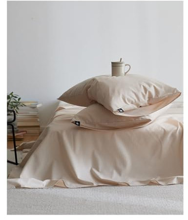 Bettlaken Betttuch Laken Leintuch Haustuch aus 100% langstapeliger Baumwolle ohne Gummizug Superweiches Atmungsaktives vielen Größen und Farben(Jade,245x250cm)