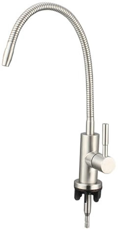 Grifo Flexible Cocina Osmosis Giratorio 360° Grifo de Cocina Fregadero Solo Agua Fria,Cepillado