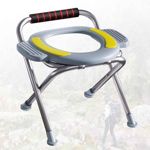 Chaises Percées Adulte avec Main Courante, Chaise Percée Adulte, Chaise Percée for Les Longs Voyages en Voiture, Les Chantiers De Construction, La Pêche