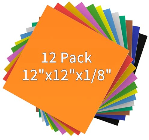 12er-Pack bunte, lasergeschnittene Sperrholzplatten – 12x12x1/8 (3 mm) bemalte Lindenholzplatten für Heimwerker-Kunsthandwerk, Dekorationsprojekte und Modellbau