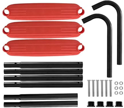 KiBcsLic Échelle de Trampoline pour Enfants avec 3 Marches, Installation Facile pour Modèles Rectangulaires et Ronds 40,5 X 13,8 Pouces, Orange