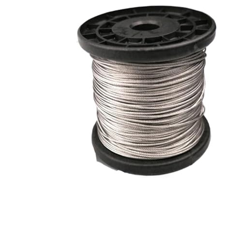 Cuerda de Alambre Cable de acero inoxidable 304 sin rebabas con revestimiento plástico transparente PVC y diámetro 0,8 mm a longitud 2 a 100 m(2 meter,Diameter 4mm)