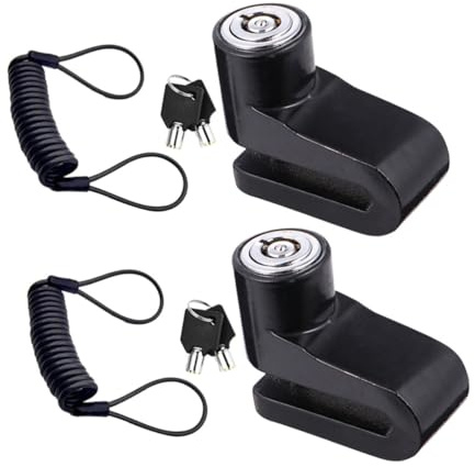 MOLUCKFU 2 pièces Antivol Blocage Disque Moto Vélo Scooter Serrure Frein Disque avec Câble Rappel Sécurité Renforcée Antivol Robuste Polyvalent
