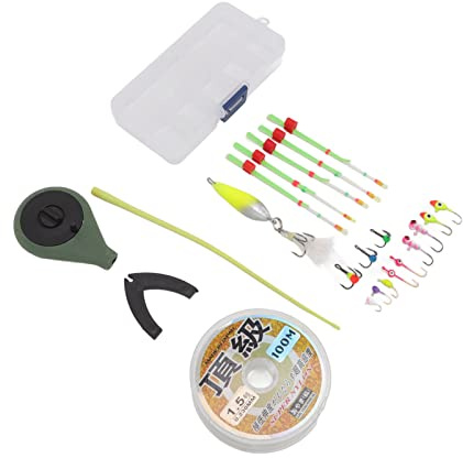 Stylebest Kit Canna da Pesca Sul Ghiaccio Mini e Portatile con Materiale Ad Alta Resistenza per Set da Pesca Sul Ghiaccio All'aperto 105 G (Fogliame)