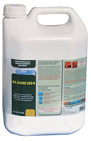 New Plast 2960 - Alghicida Doppia Funzione per Acqua Piscina, Tanica 5 lt