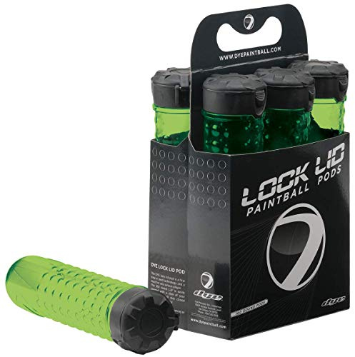 Dye Paintball 160 Round Lock Lid Pods (Lime (6 Pack))