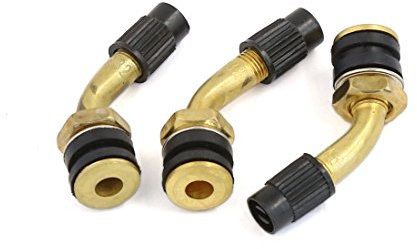 sourcingmap Moped Scooter Motorbike Brass Angled Tubeless Tire Valve Stem 3pcs