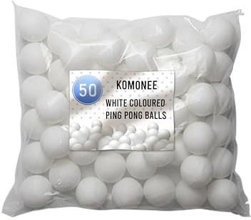 50 x White Ping Pong Balls Table Tennis 40mm No Logos Plain Ideal for Cat Dog Pet Toy School Crafts