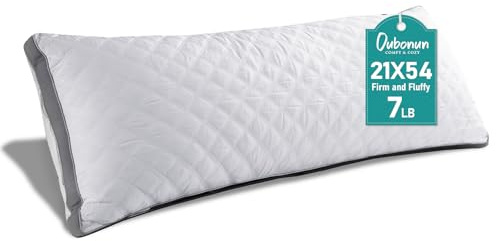 Oubonun Premium Adjustable Loft Quilted Body Pillows - Firm and Fluffy - Quality Plush - Down Alternative - Head Support Pillow - 21x54