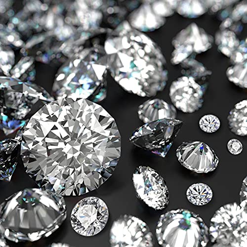 Hicarer 800-Piece Diamond Decorations - Acrylic Diamond Table Scatter Crystals for Vase Fillers, Party Decor (Clear, 30mm, 20mm, 12mm, 8mm, 4mm)
