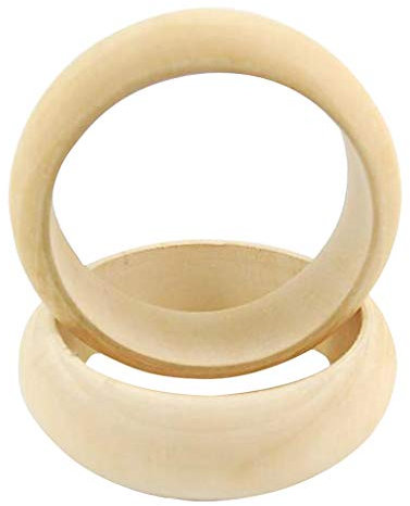 2 x blanko Holz-Armband Armreif für Frauen unlackiertes Holz, handgefertigt, holz, 70 mm
