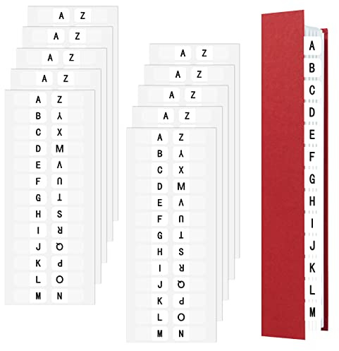 260 Stück Index Tabs Selbstklebende Register A-Z Alphabetische Registerregister, Transparente Register Tabs Aufkleber für Ordner Notebook Datei