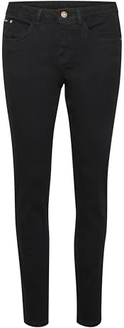 Cream Women's Jeans Skinny Fit Midrise Waist Regular Waistband 5 Pockets, Pitch Black Unwashed, 26 W De Las Mujeres