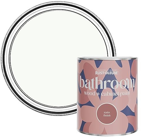 Rust-Oleum White Moisture Resistant Bathroom Wood and Cabinet Paint in Satin Finish - STILL 750ml