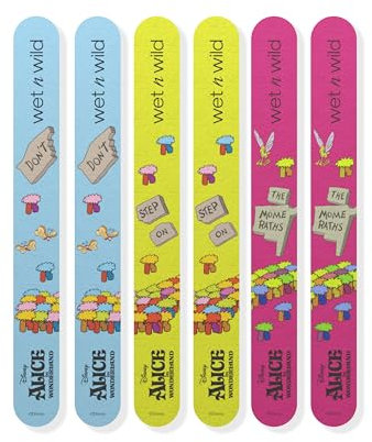 Wet n Wild Alice in Wonderland 'Where Am I?', Set di 6 Lime per Unghie Colorate, Set per la Cura delle Unghie Versatile per dare Forma e Pulire i Bordi