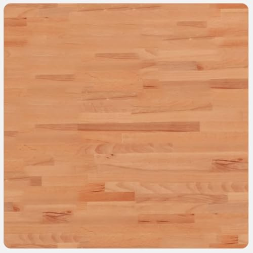 vidaXL Tischplatte, Quadratisch Holzplatte mit 4 abgerundeten Ecken, Holztischplatte Ersatzplatte für Couchtisch, Massivholztischplatte Platte, 70x70x4 cm Massivholz Buche