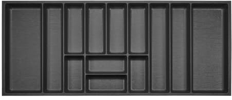 ORGA-BOX 3 Range-couverts Profondeur : 473 x Largeur : 1091 mm anthracite avec structure Canvas pour tiroirs de 120, par ex. dans les cuisines Nobilia/Noblessa à partir de 08.2012.