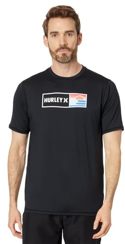 Hurley Everyday Hybrid UPF T-Shirt à Manches Courtes Rash-Guard pour Homme, Noir, S