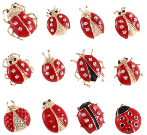 GALPADA Set Di 12 Spille Insetti Creativi Animali Da Applicare Su Vestiti Per Donna Uomo Ragazzi Spilla Moda Disegno Di Coccinella e Insetti Per Feste Decorazioni Abbigliamento