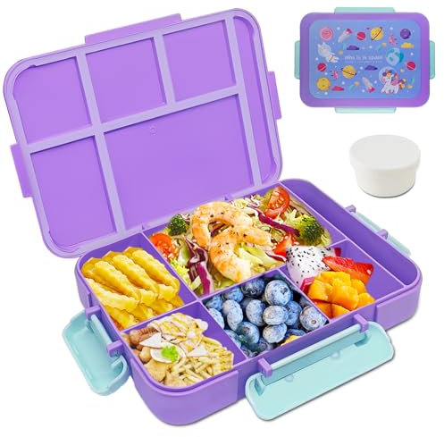 Daover Lunch Box per Bambini con Scomparti, Bento Box per Bambini, Lunch Box Anti Perdita per Bambini 1200 ml, Lunch Box per Bambine e Bambini, Snack Box, Perfetto per la Scuola, L'asilo e le Gite