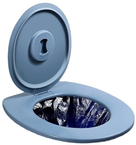 Pesoncarl Siège de Toilette à Godet avec Couvercle, Charge de 250 kg Charge Toilette PVC à PVC avec emplacements Fixes, Couvercle Portable pour Longs Voyages en randonnée Camping intérieur exté