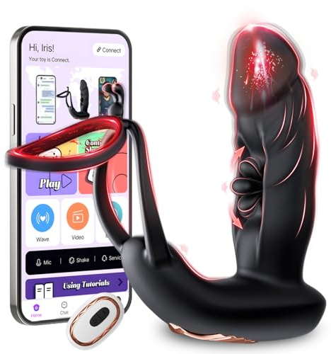 Juguetes eróticos Masculinos estimulador prostata - dilatador vibrador plug anal Silicona Principiantes con 10 modos de vibración & golpeo, Consoladores anales para hombre gay sexuales Distancia Dild